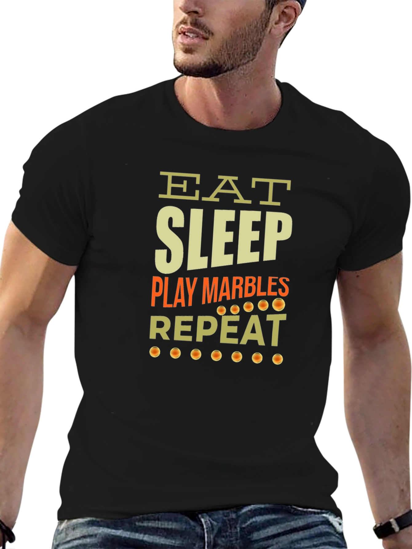 Eat Sleep Play Marbles Repeat Graphic Tee