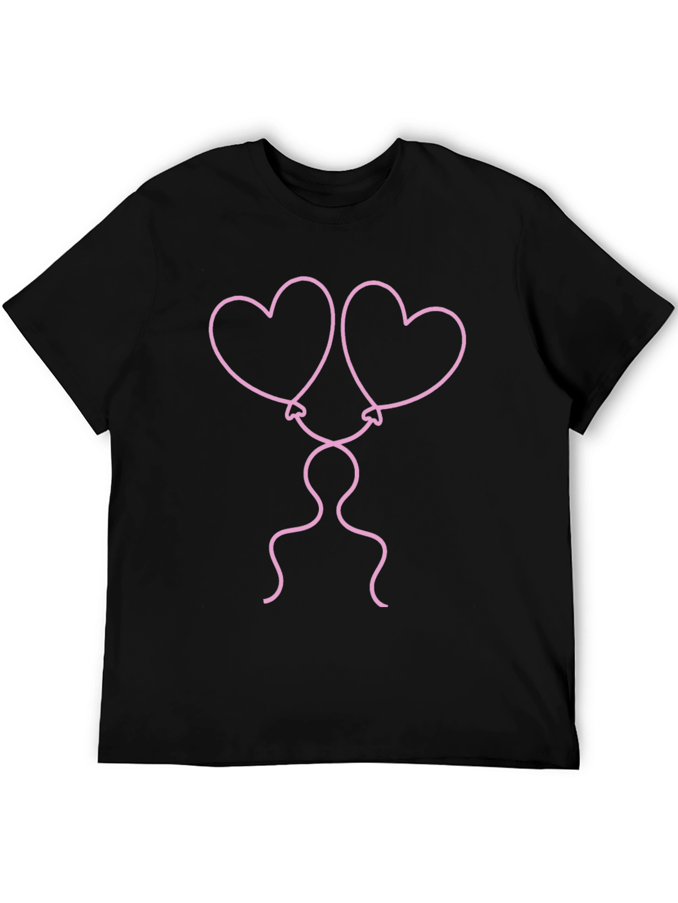 Heart Balloons Graphic Tee - Black