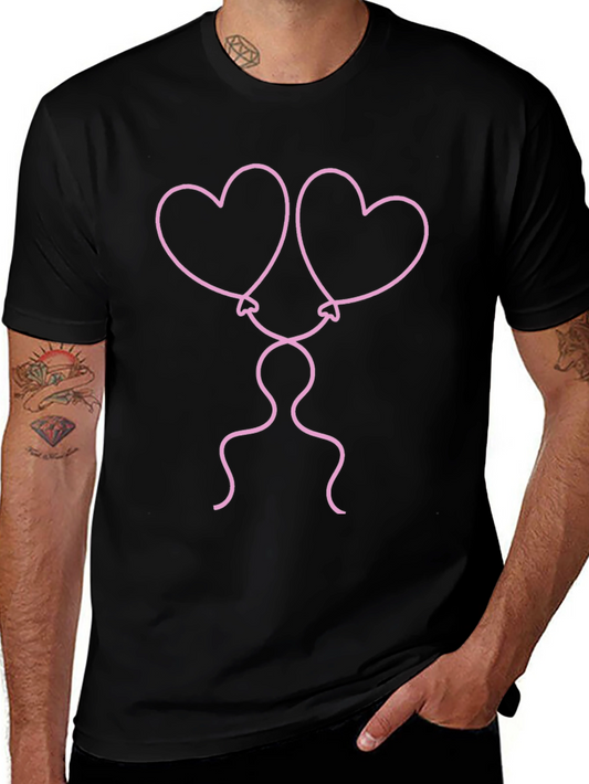 Heart Balloons Graphic Tee - Black