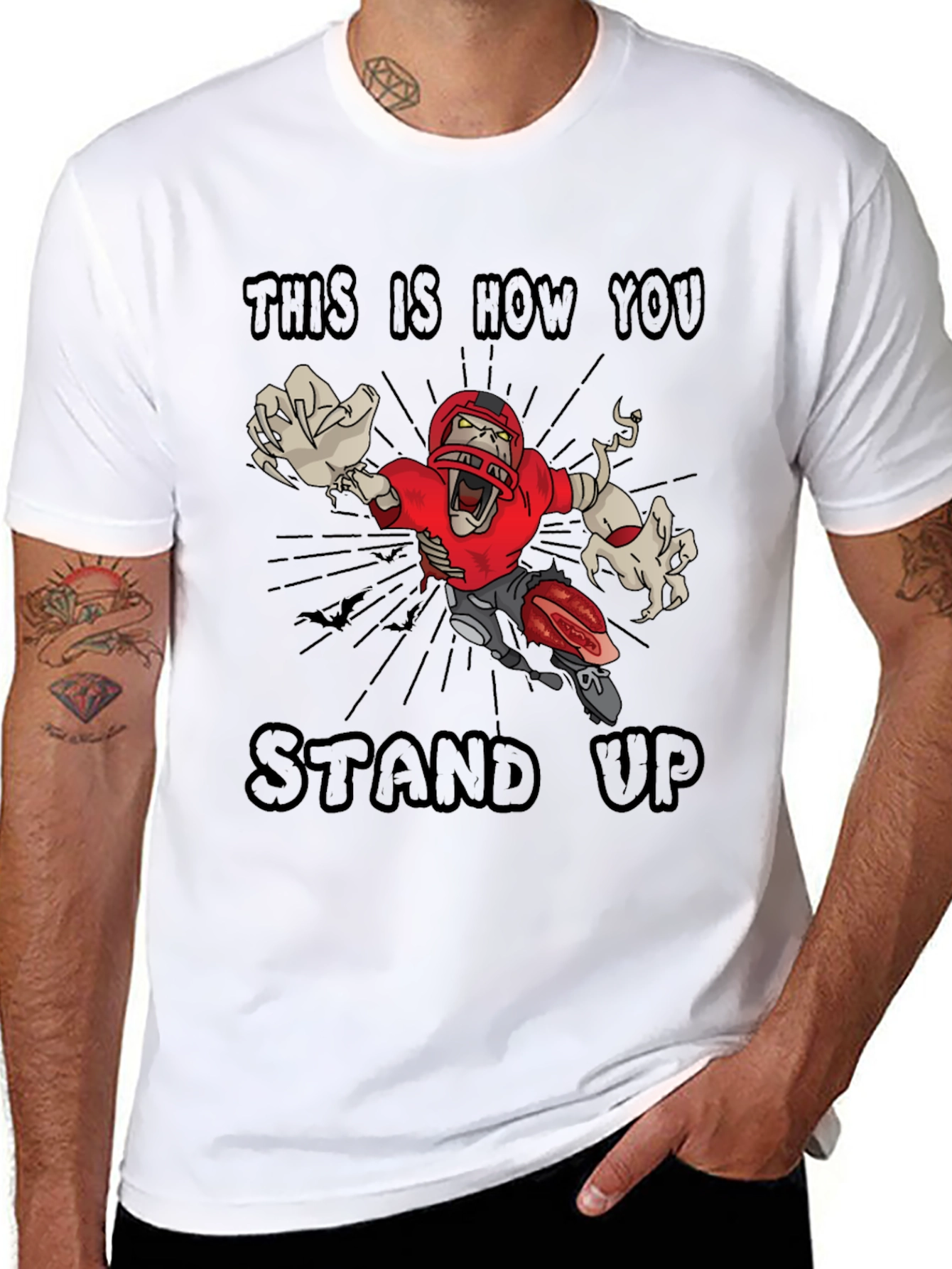 Zombie Football T-Shirt - Stand Up!