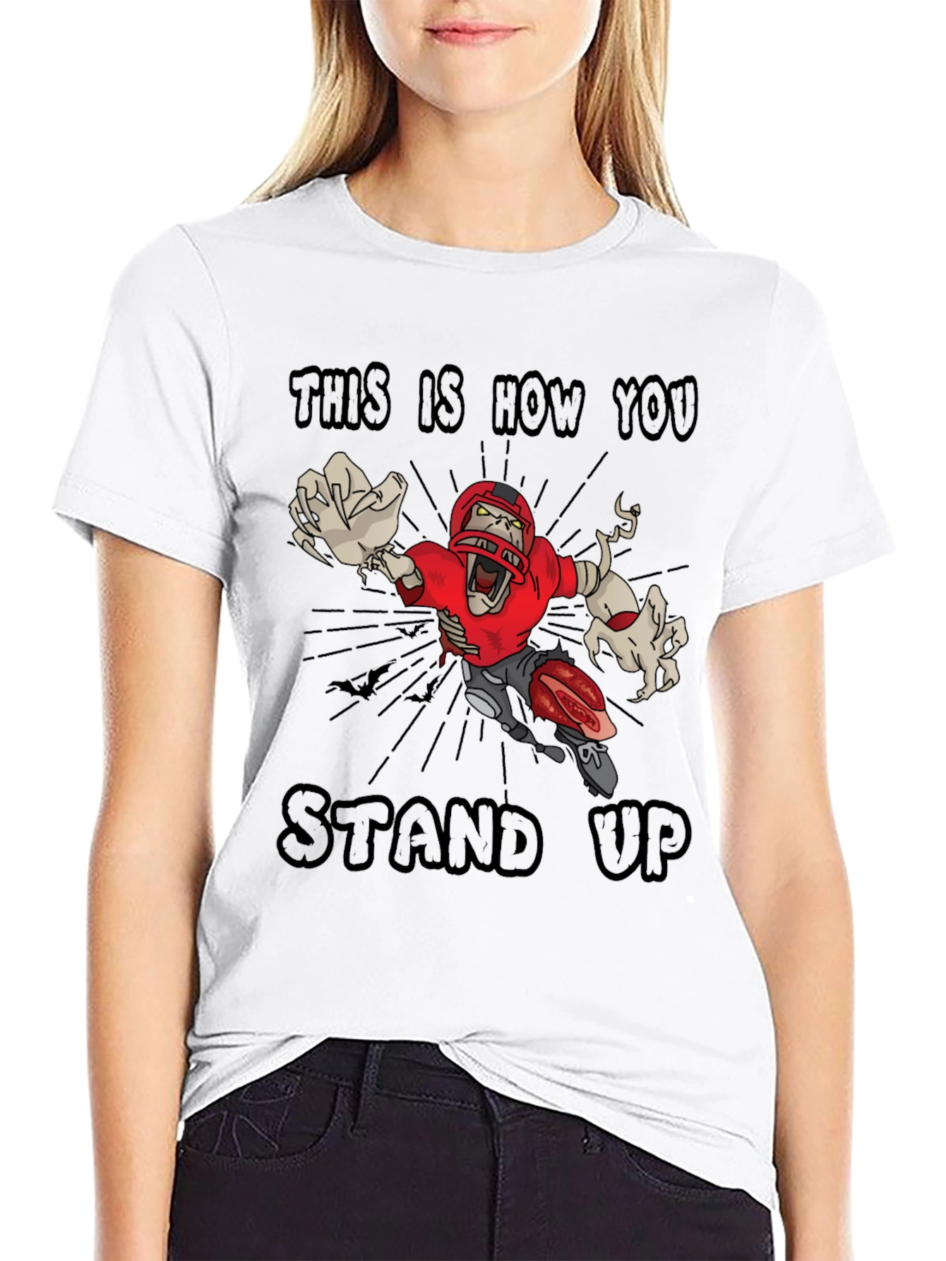 Zombie Football T-Shirt - Stand Up!