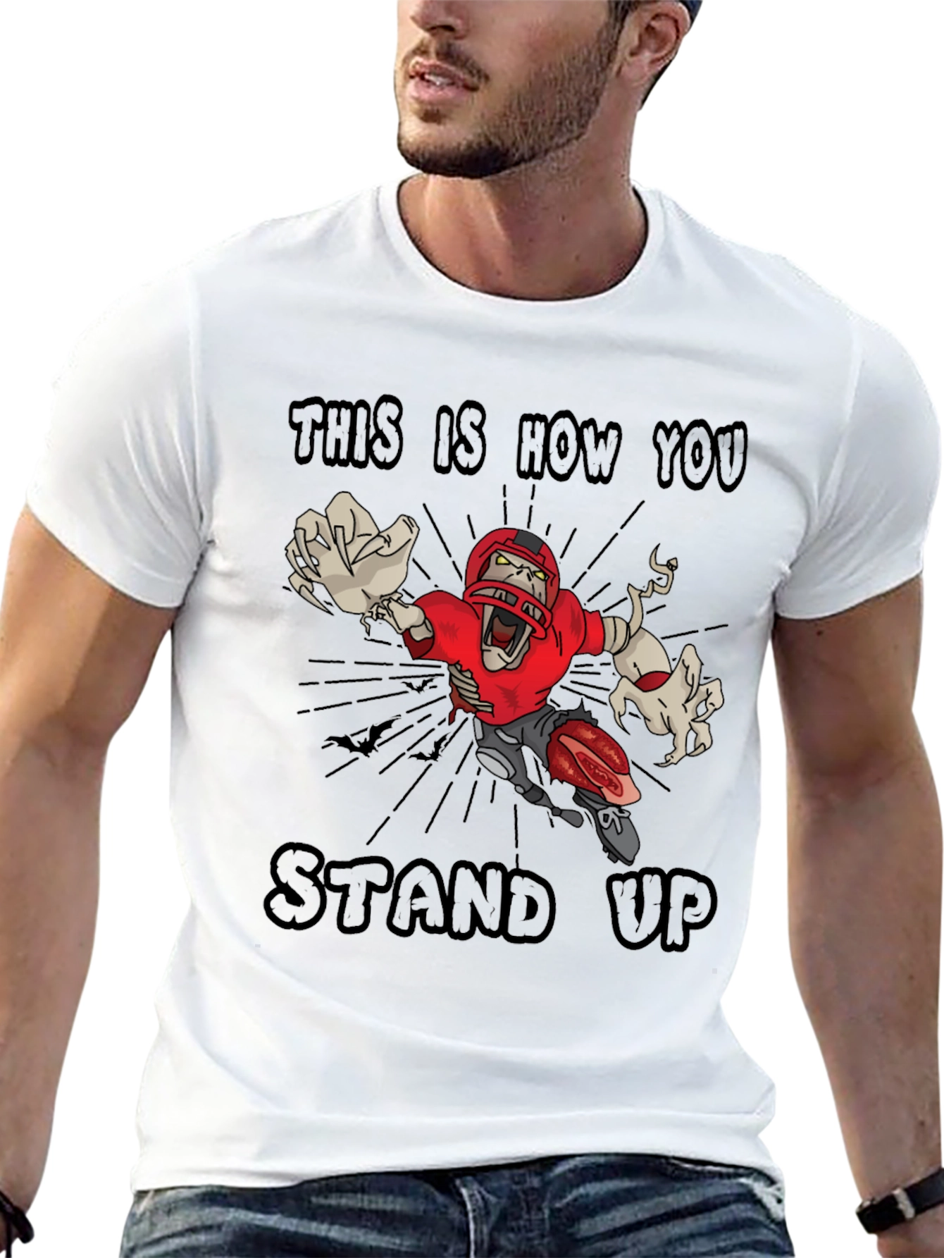 Zombie Football T-Shirt - Stand Up!