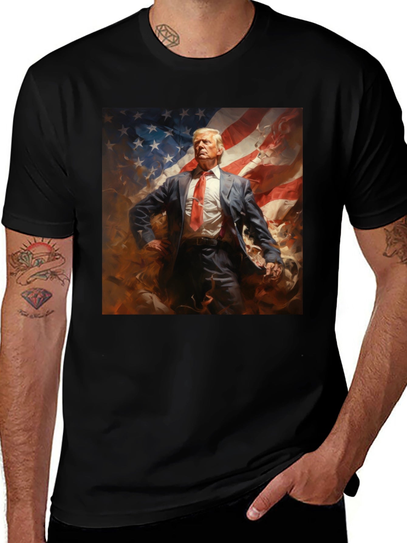 Trump American Flag Graphic Tee