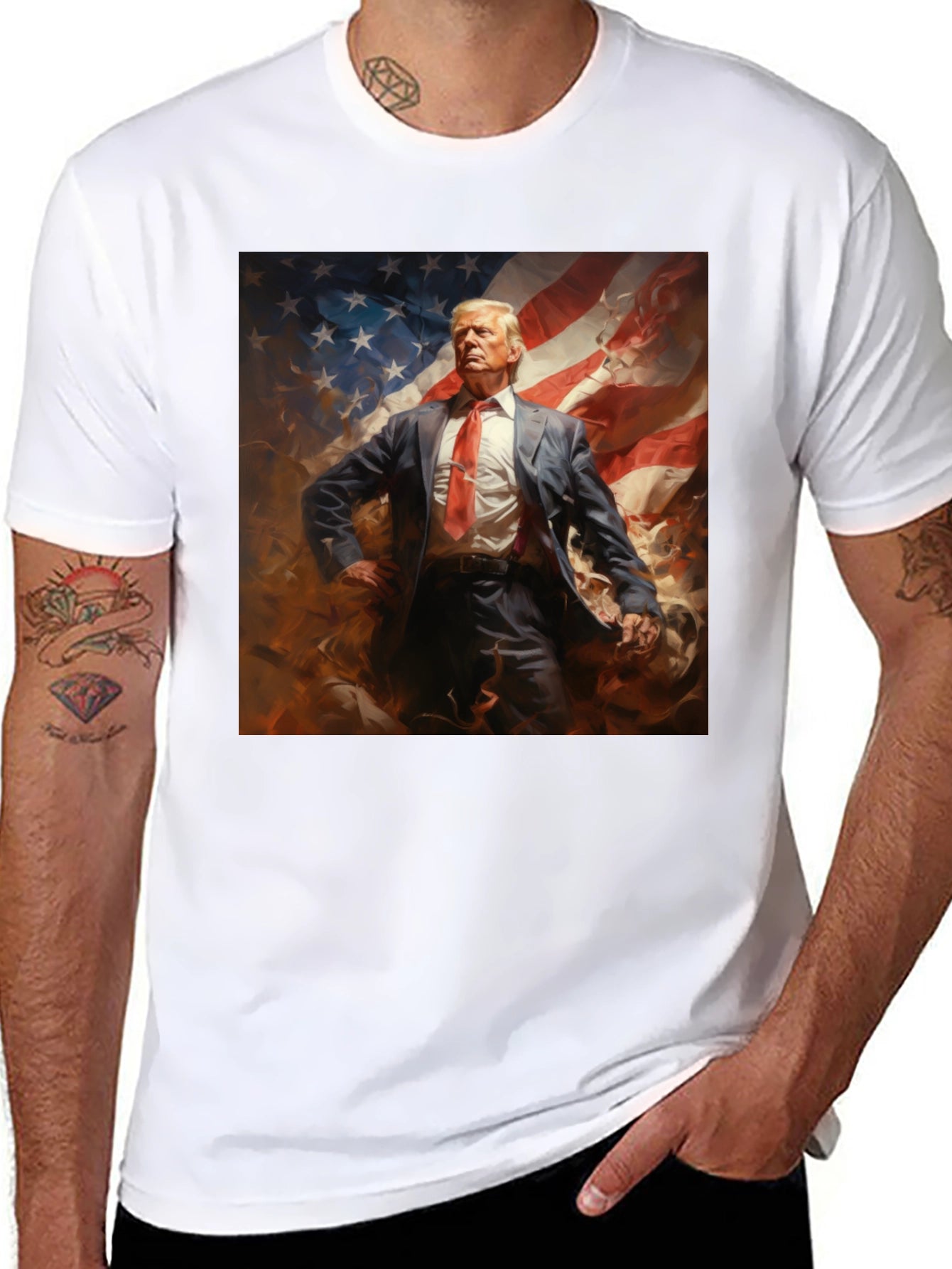 Trump American Flag Graphic Tee