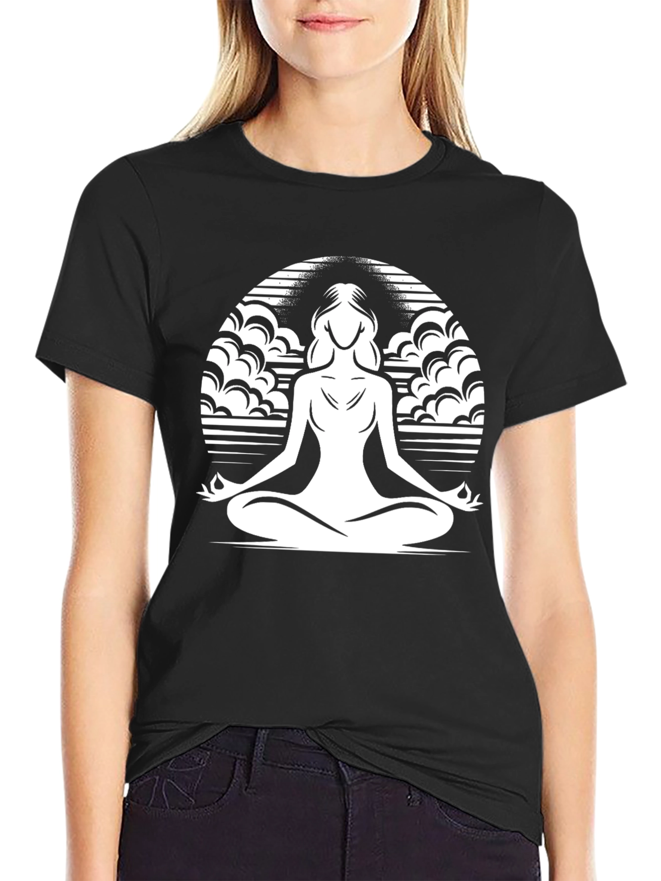 Zen Meditation Graphic T-Shirt - Relaxed Fit