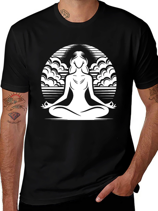 Zen Meditation Graphic T-Shirt - Relaxed Fit