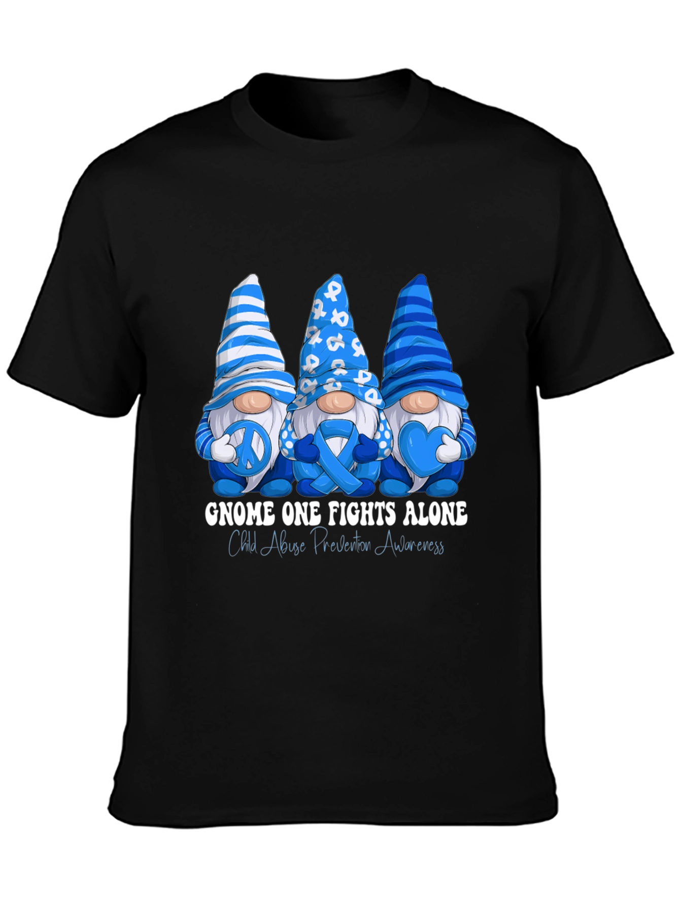 Gnome One Fights Alone Child Abuse Awareness T-Shirt