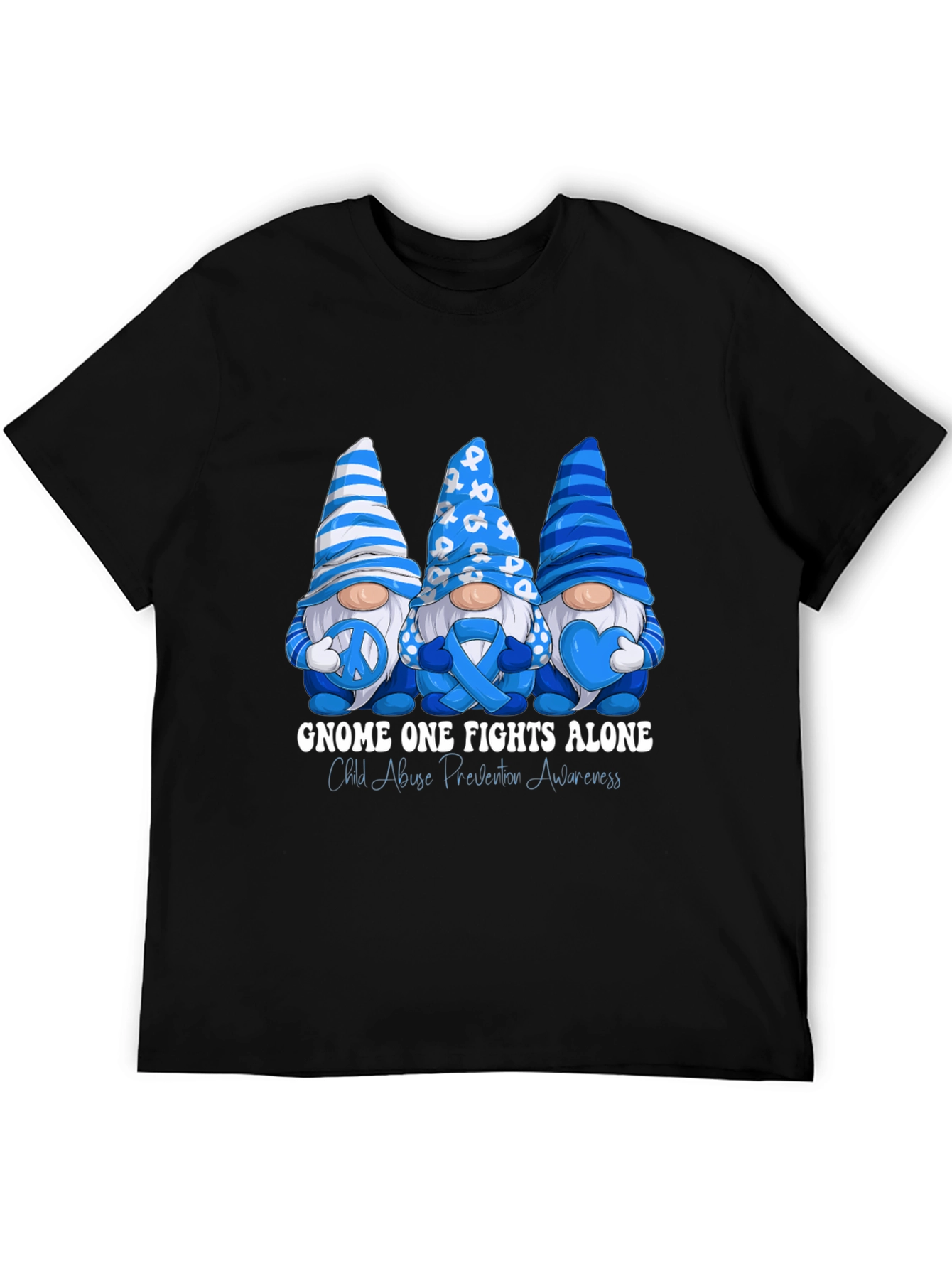 Gnome One Fights Alone Child Abuse Awareness T-Shirt