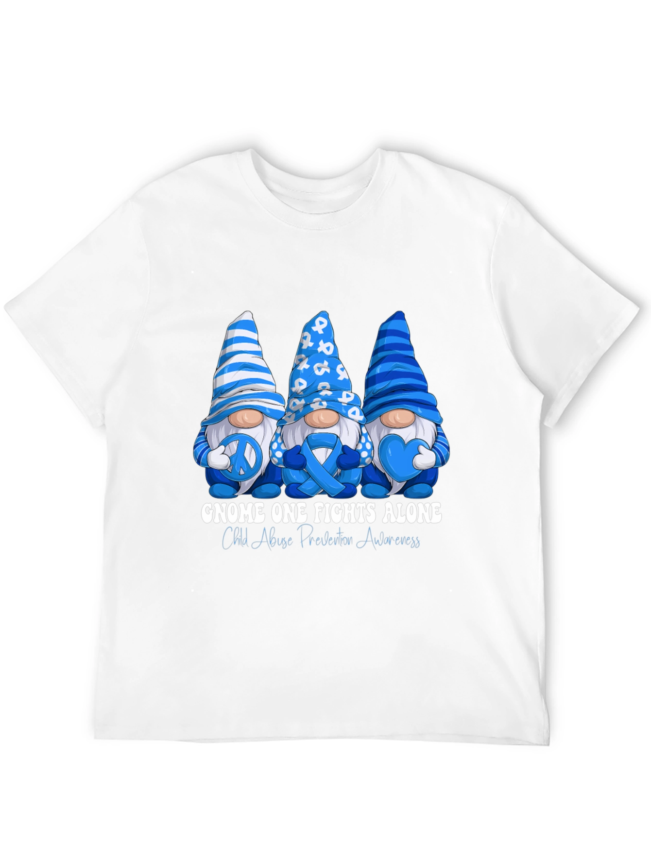 Gnome One Fights Alone Child Abuse Awareness T-Shirt