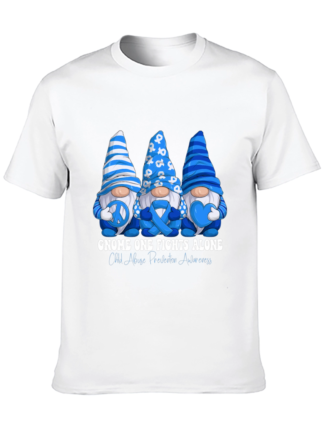Gnome One Fights Alone Child Abuse Awareness T-Shirt