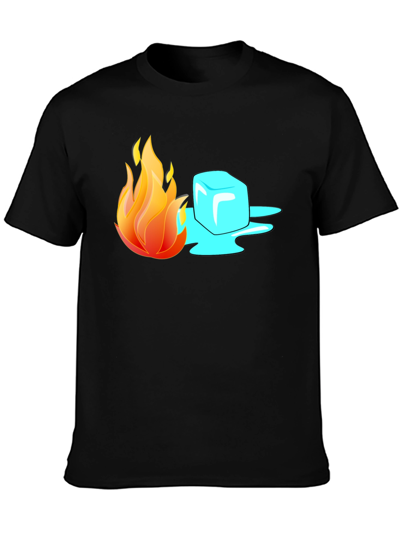 Fire and Ice Graphic T-Shirt - Cool Contrast Tee