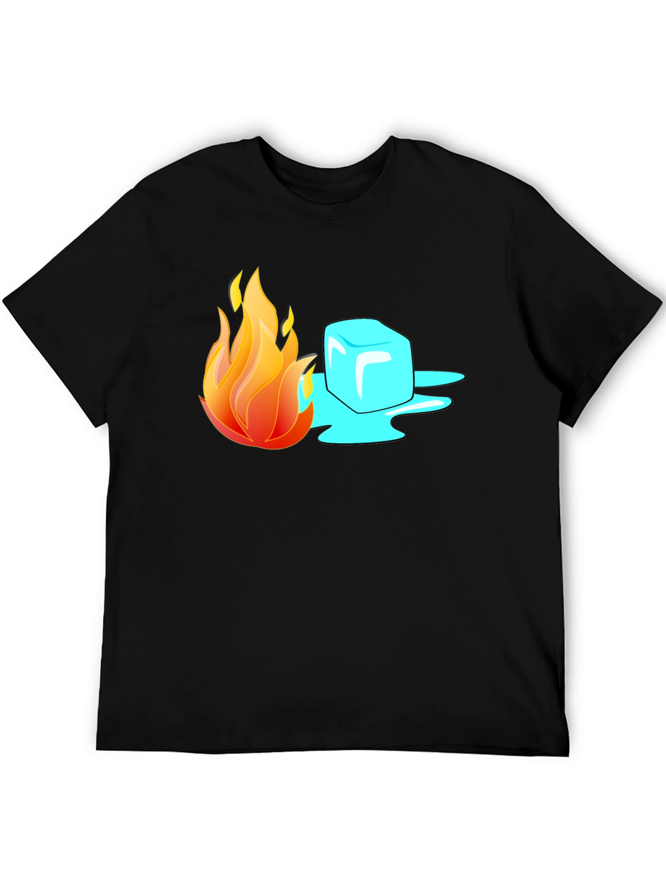 Fire and Ice Graphic T-Shirt - Cool Contrast Tee