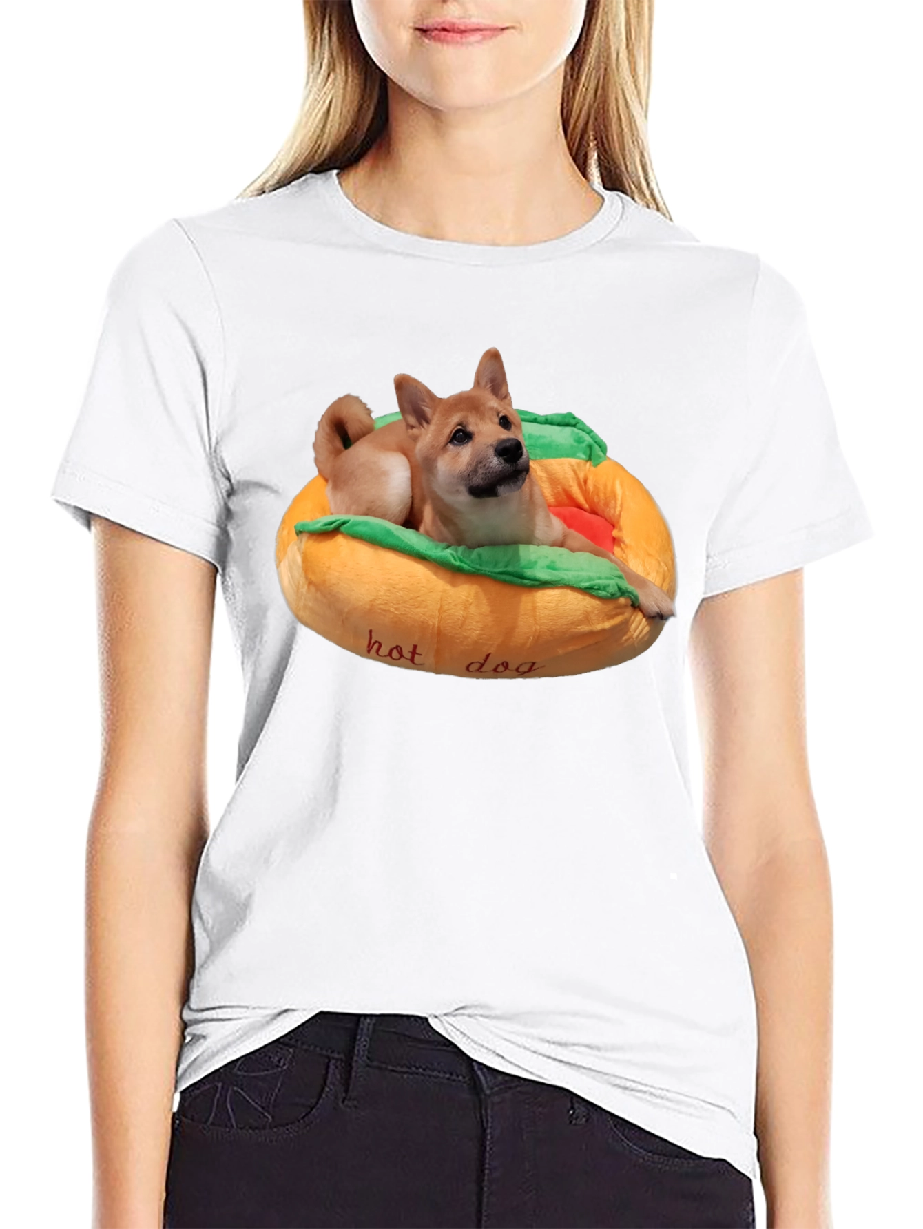 Dog in Hotdog Bed T-Shirt