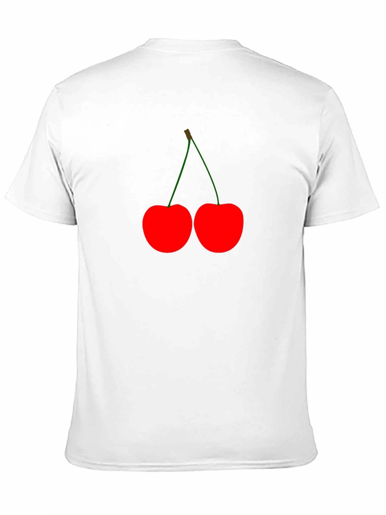 Red Cherry Graphic Print Black T-Shirt