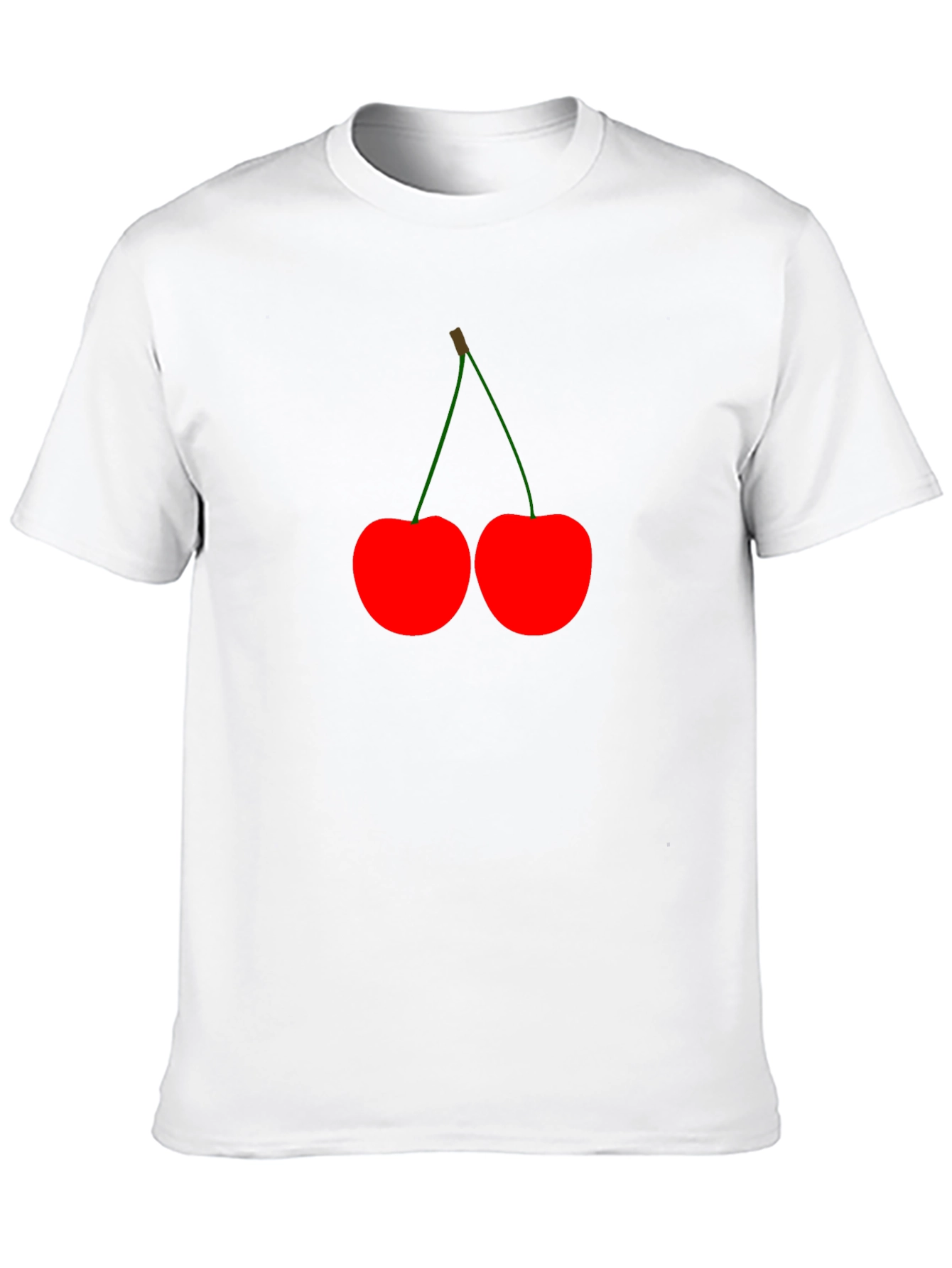 Red Cherry Graphic Print Black T-Shirt