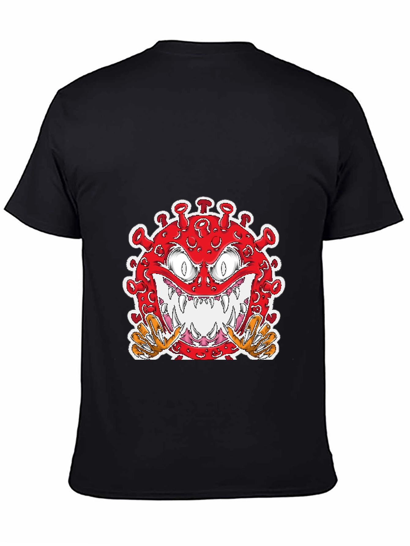 Cartoon Virus Graphic T-Shirt - Mens Black Tee