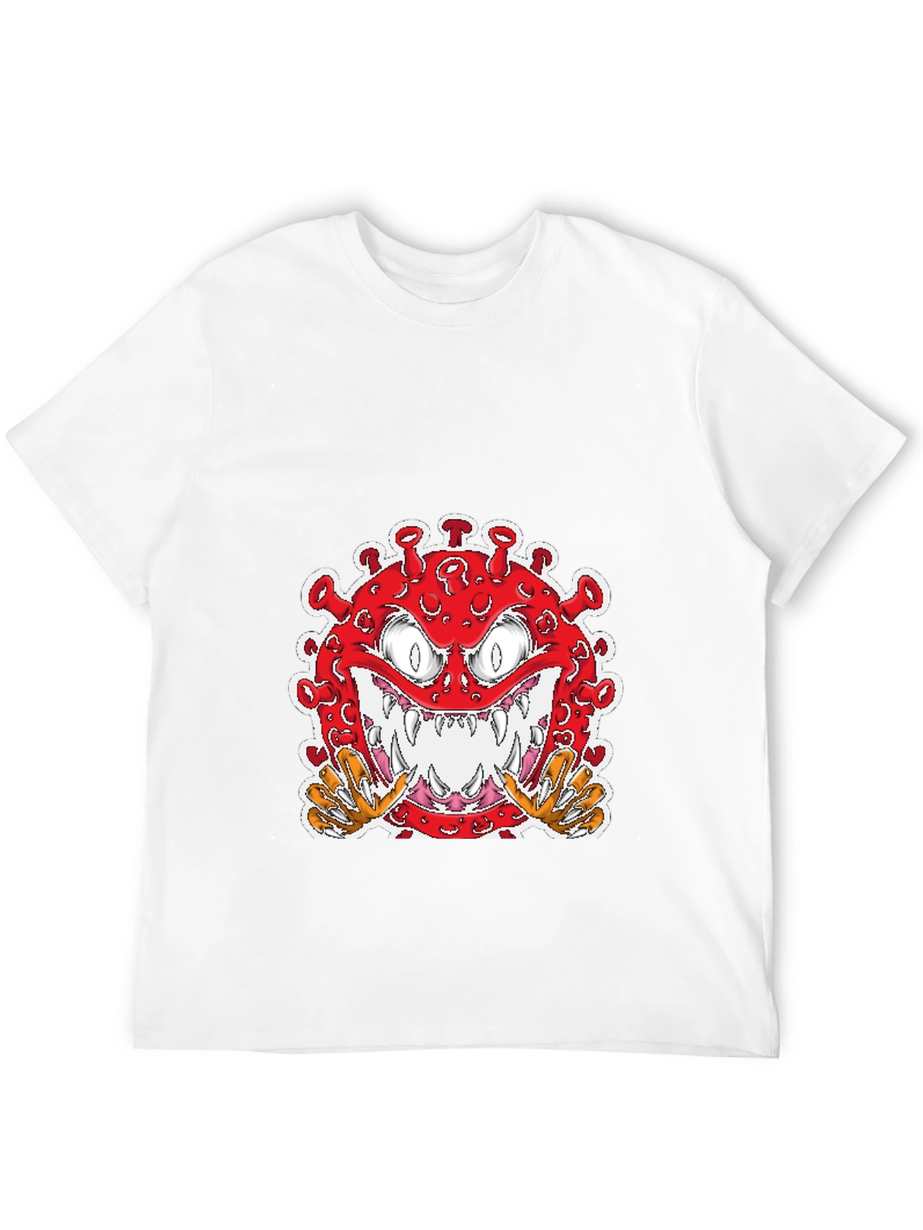 Cartoon Virus Graphic T-Shirt - Mens Black Tee