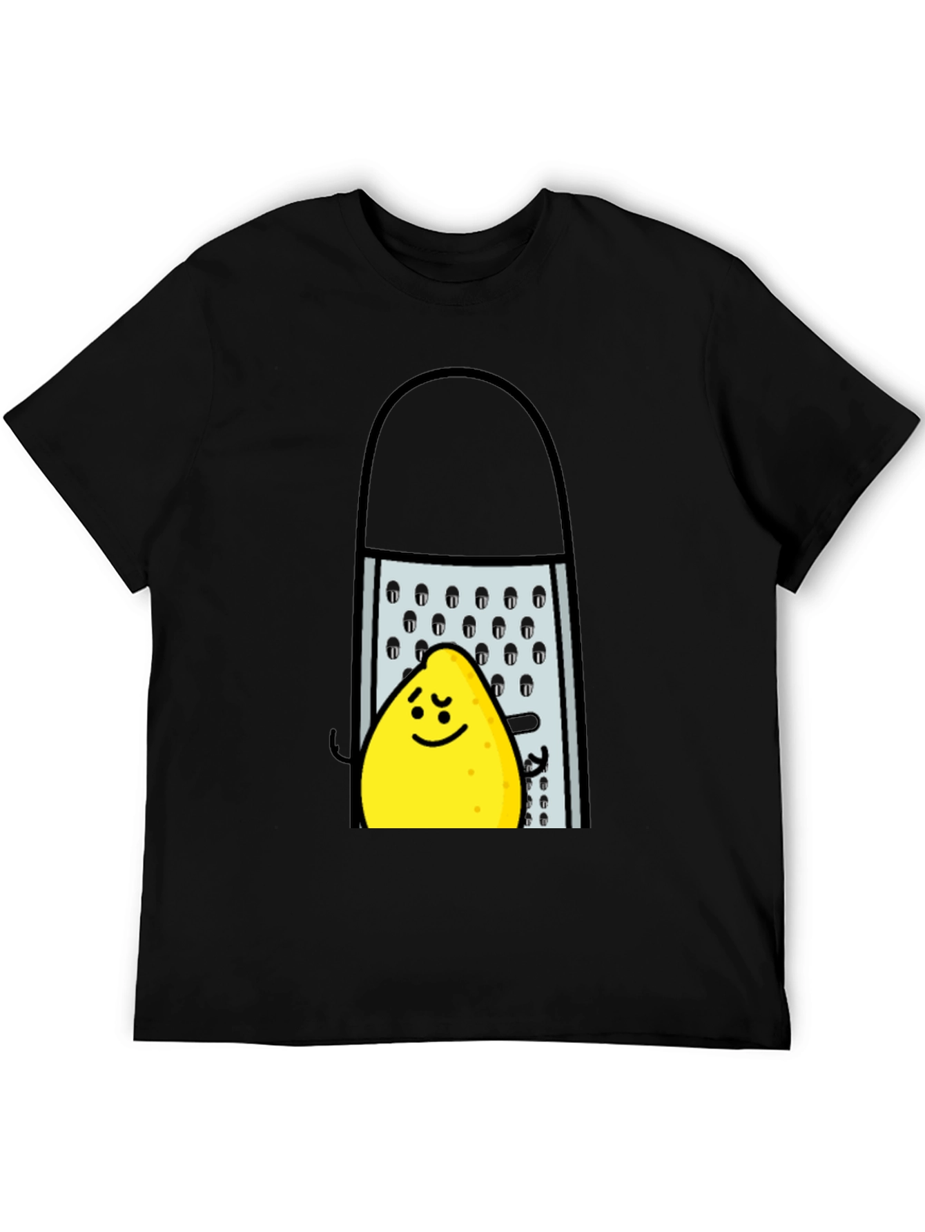 Funny Grated Lemon T-Shirt - Black Cotton Tee