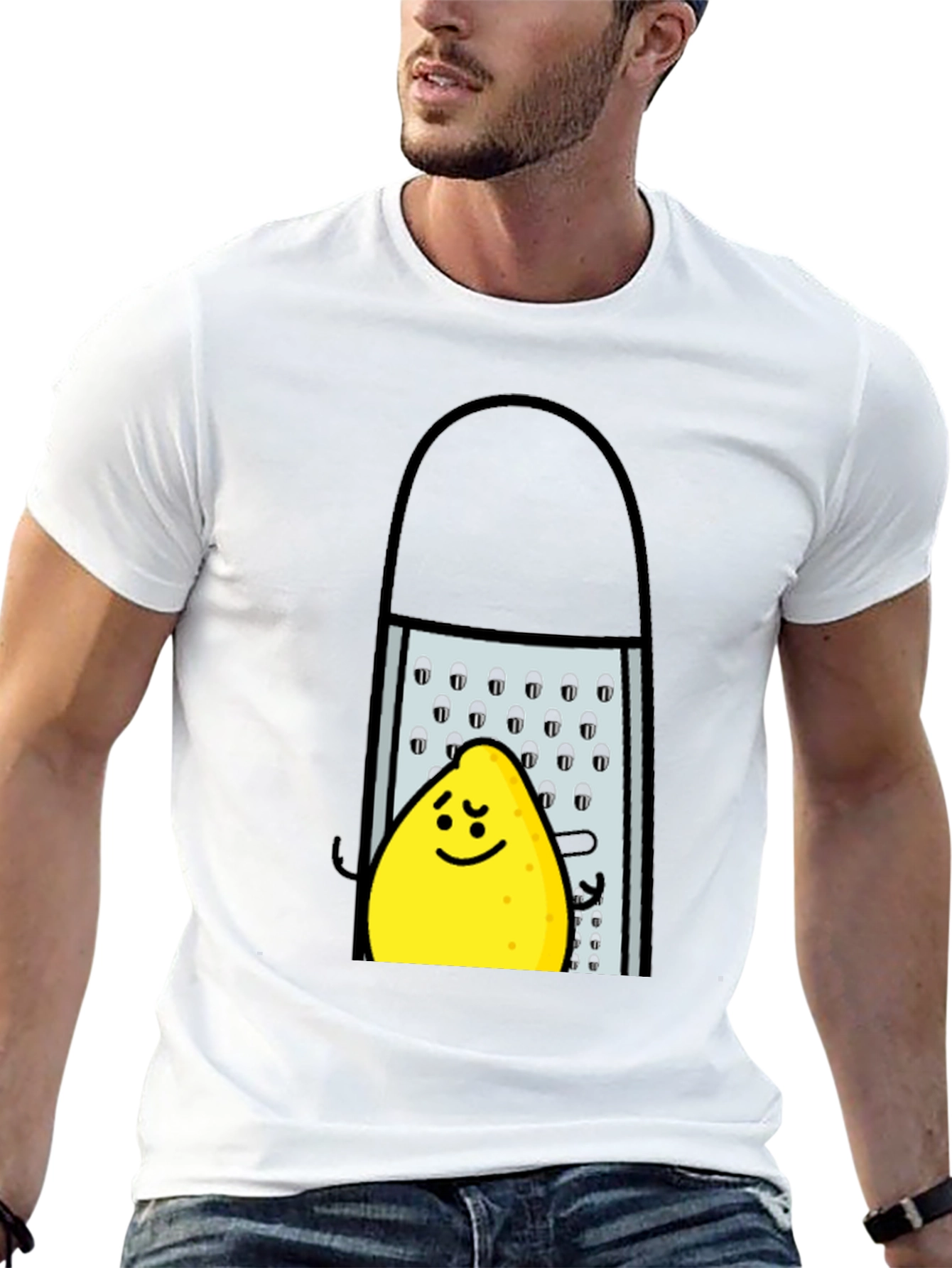 Funny Grated Lemon T-Shirt - Black Cotton Tee