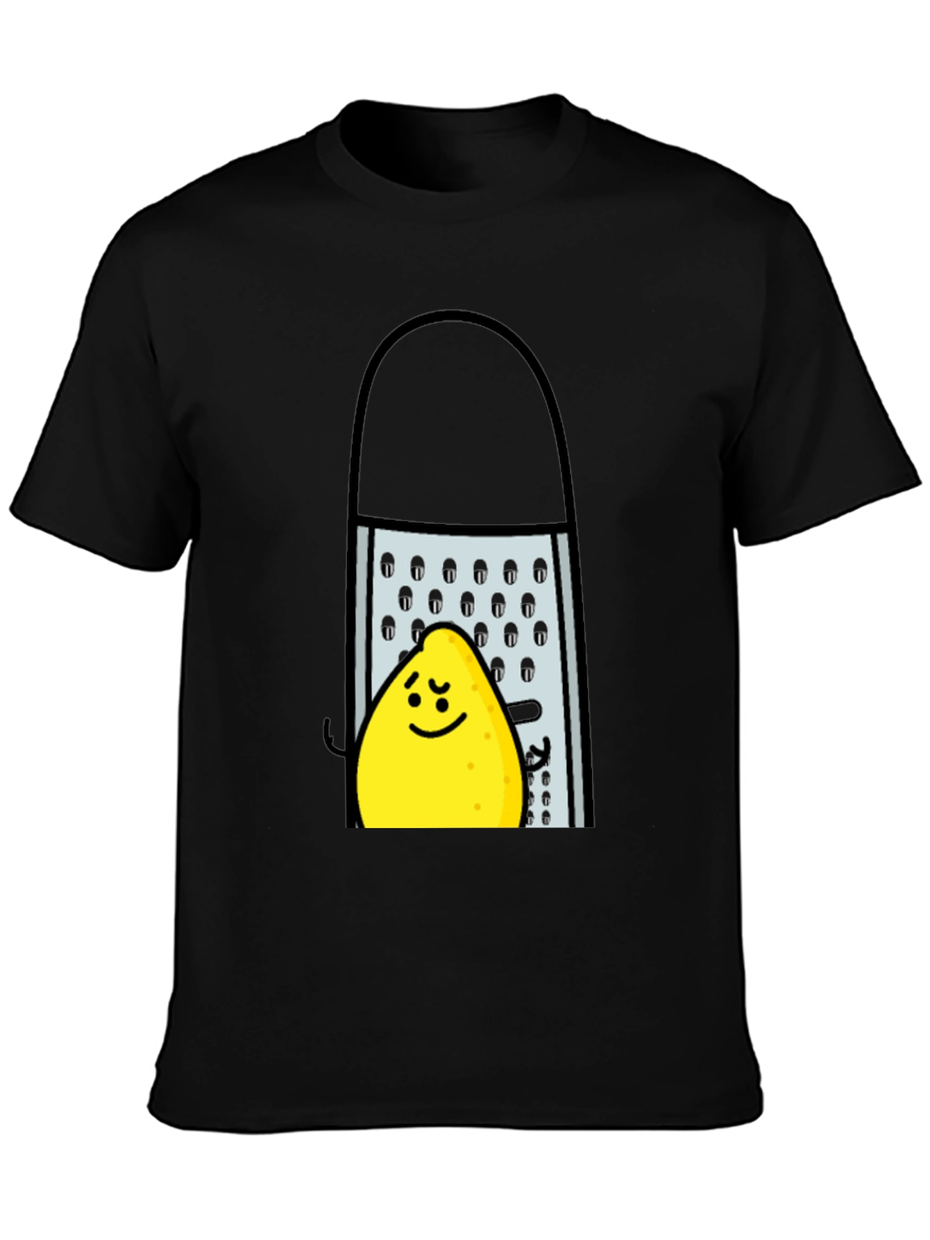 Funny Grated Lemon T-Shirt - Black Cotton Tee