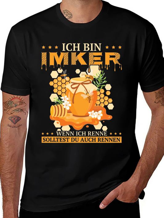 Ich Bin Imker T-Shirt - Honeycomb Bee Design
