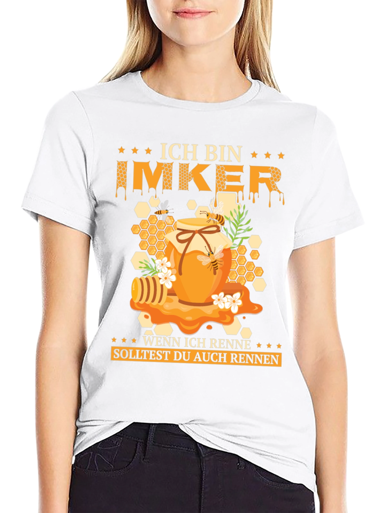 Ich Bin Imker T-Shirt - Honeycomb Bee Design