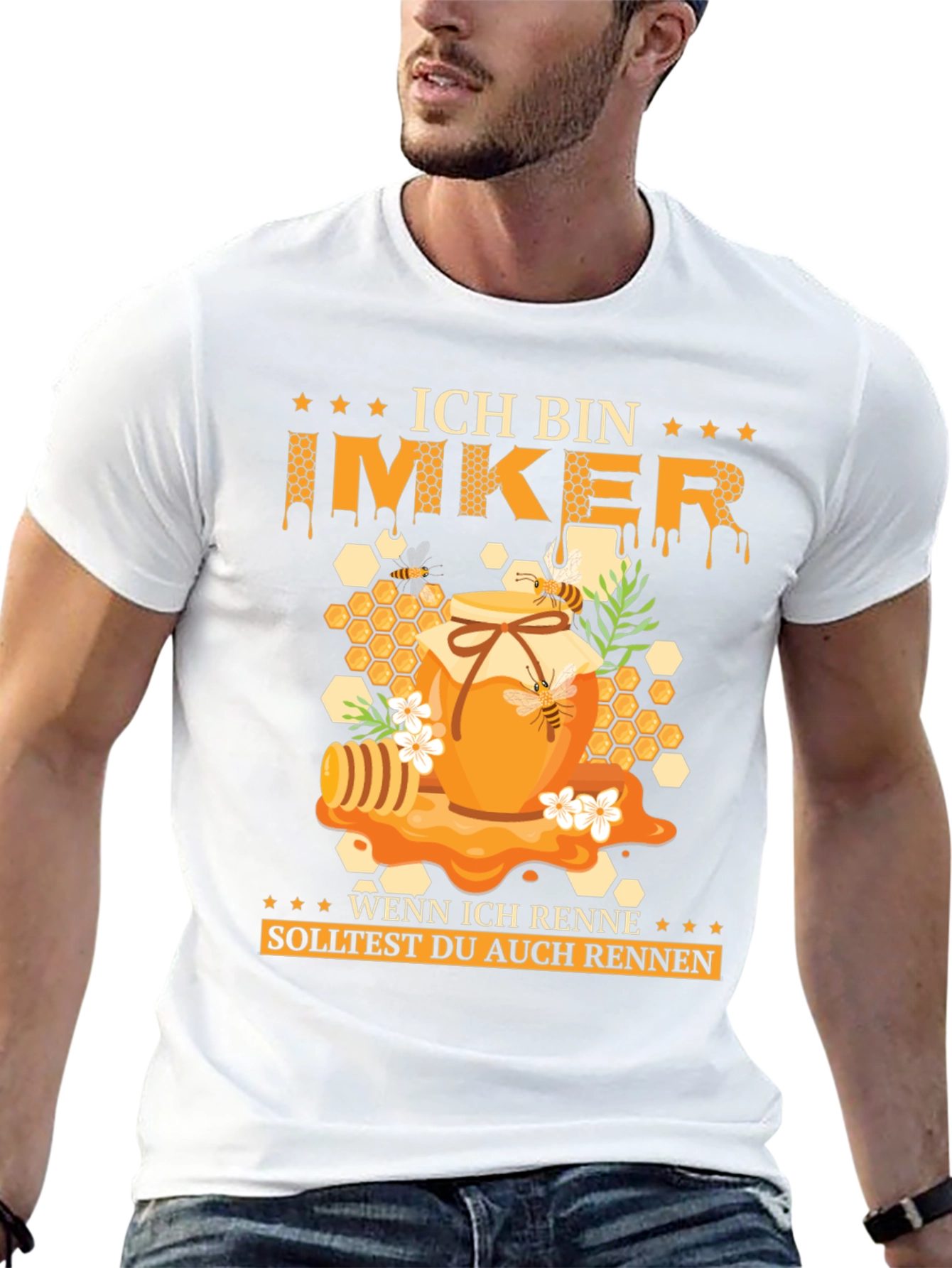 Ich Bin Imker T-Shirt - Honeycomb Bee Design