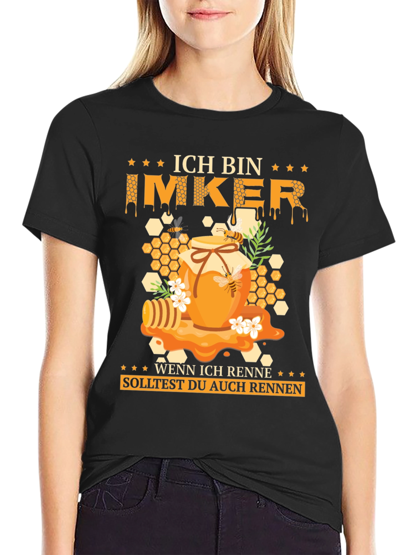Ich Bin Imker T-Shirt - Honeycomb Bee Design