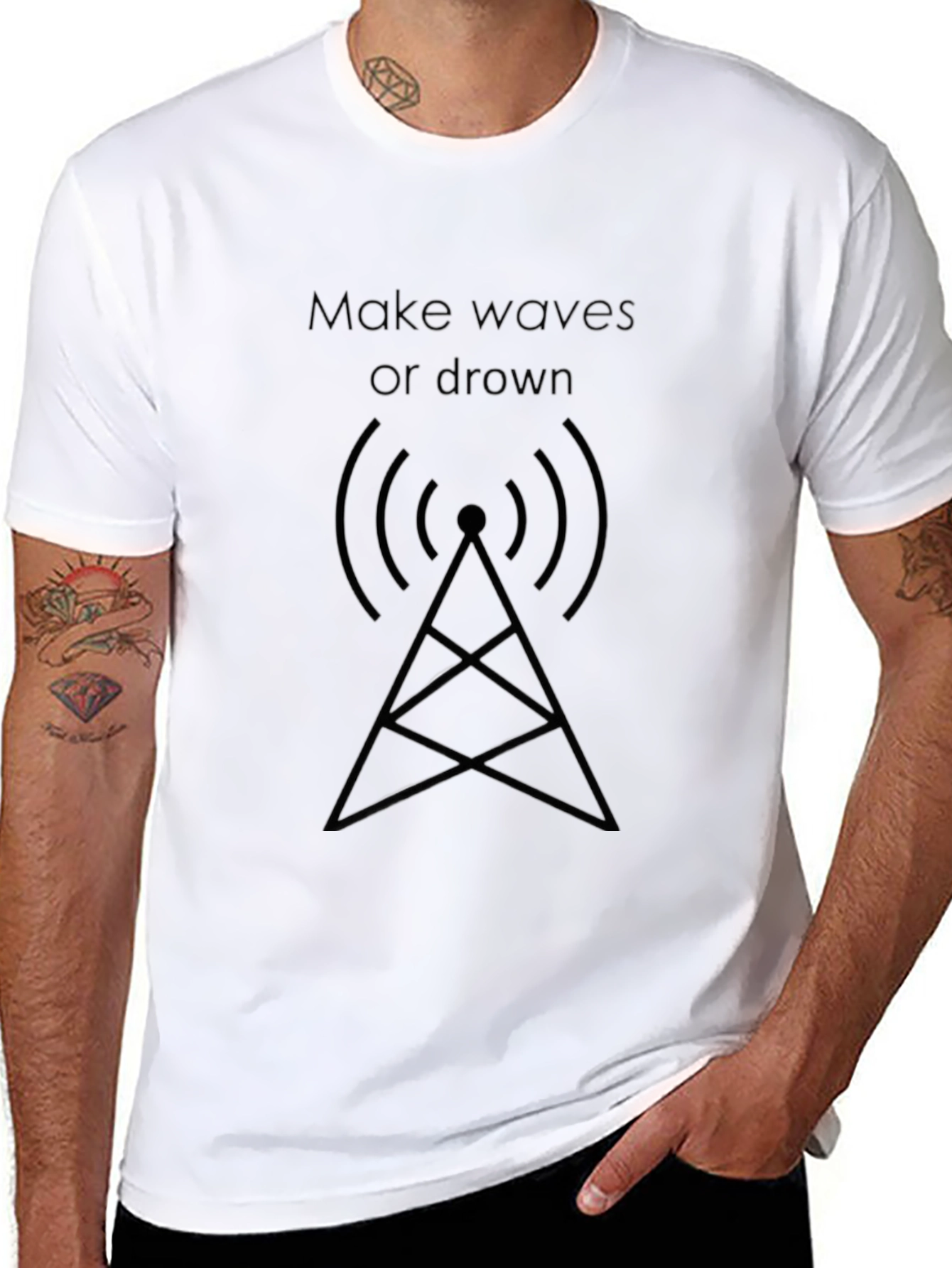Make Waves T-Shirt: Stylish Mens Black Tee