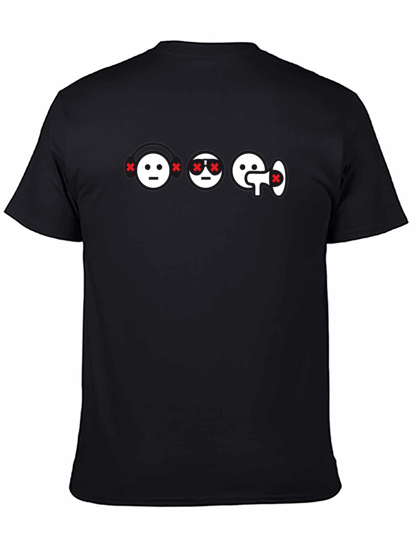 Emoji T-Shirt -  Black Crew Neck Graphic Tee