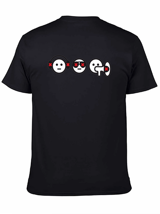 Emoji T-Shirt -  Black Crew Neck Graphic Tee