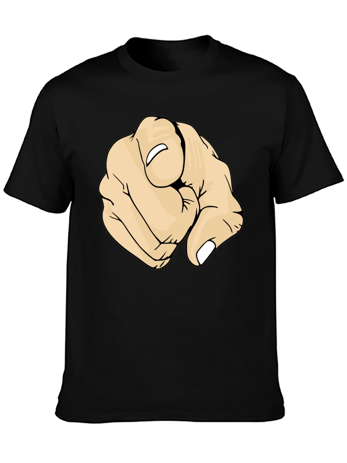 Pointing Finger Graphic Black T-Shirt
