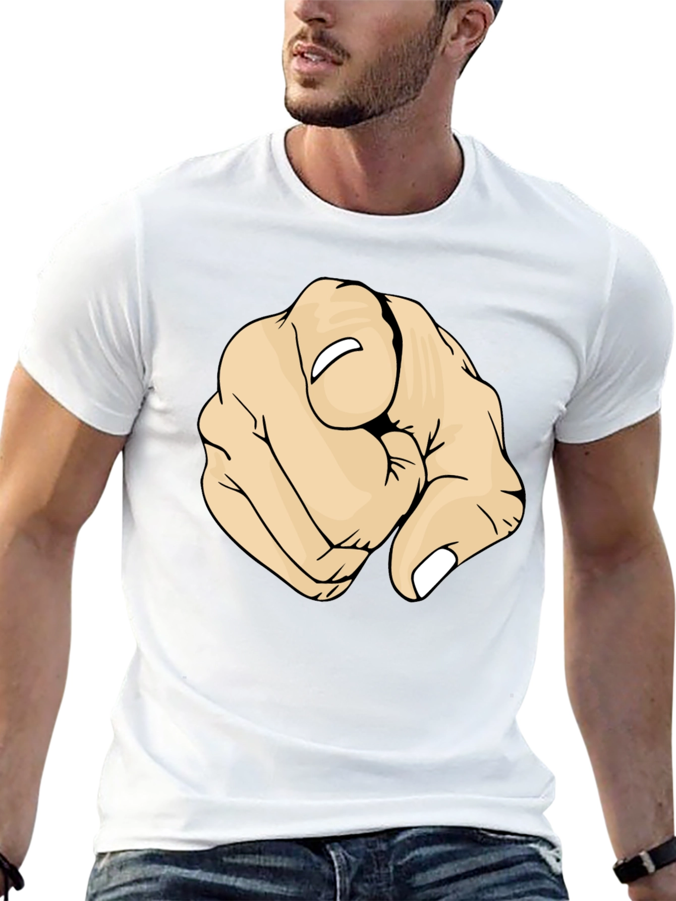 Pointing Finger Graphic Black T-Shirt
