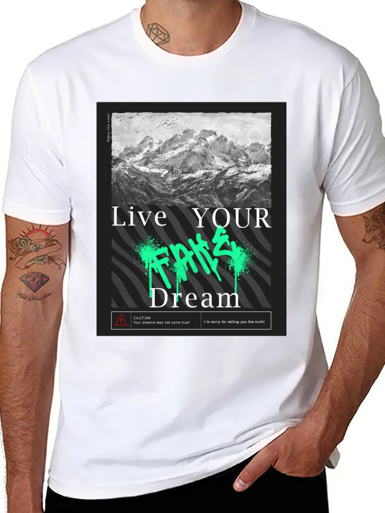 Live Your Dream Graphic T-Shirt - Black