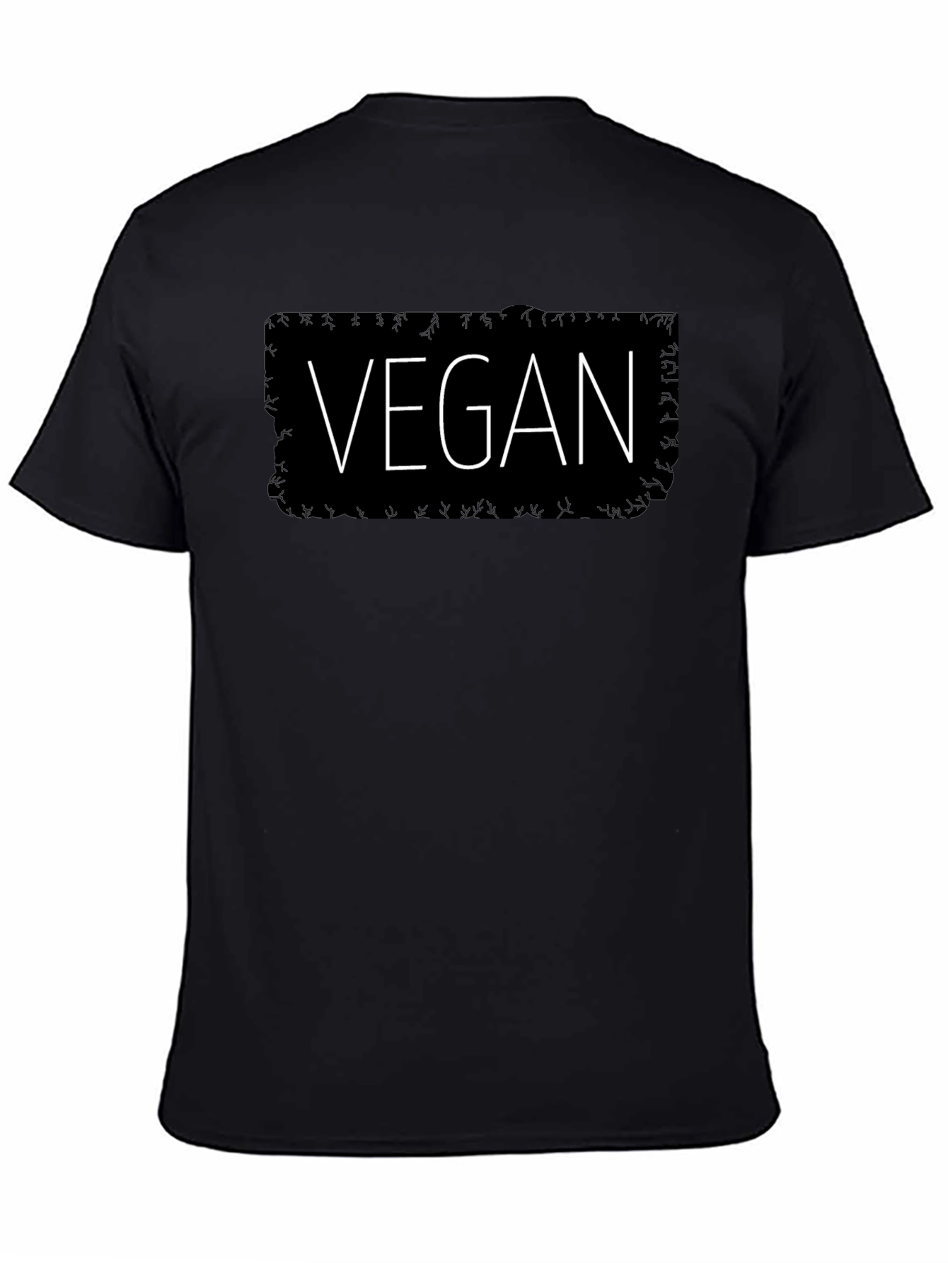 Vegan Statement T-Shirt - Classic Black Crew Neck Tee