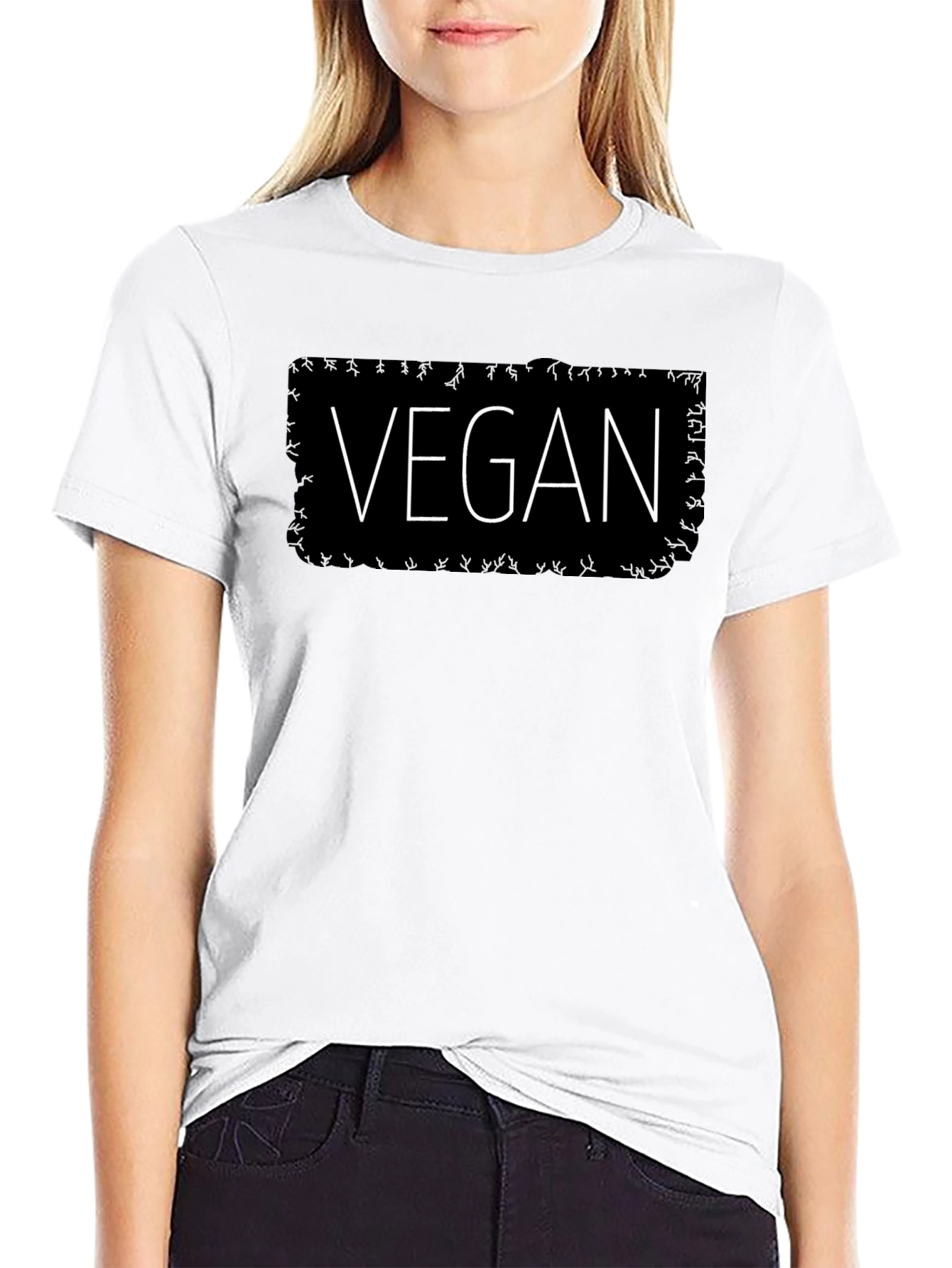 Vegan Statement T-Shirt - Classic Black Crew Neck Tee