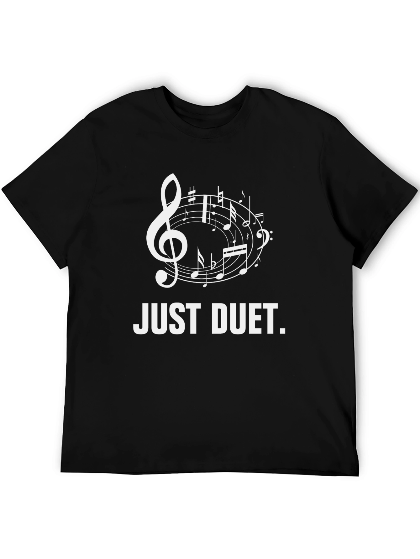 Just Duet Music Notes Black T-Shirt