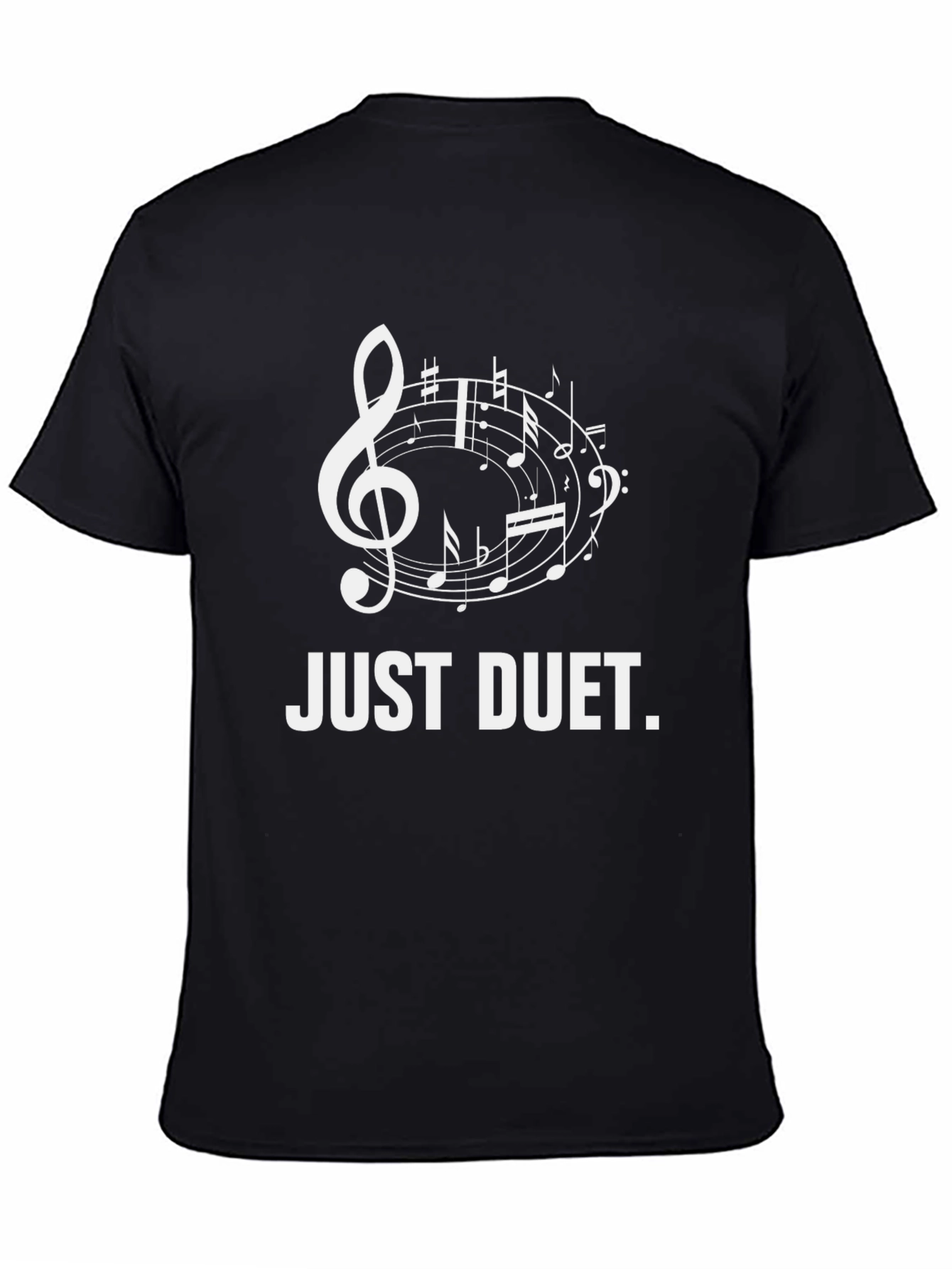 Just Duet Music Notes Black T-Shirt