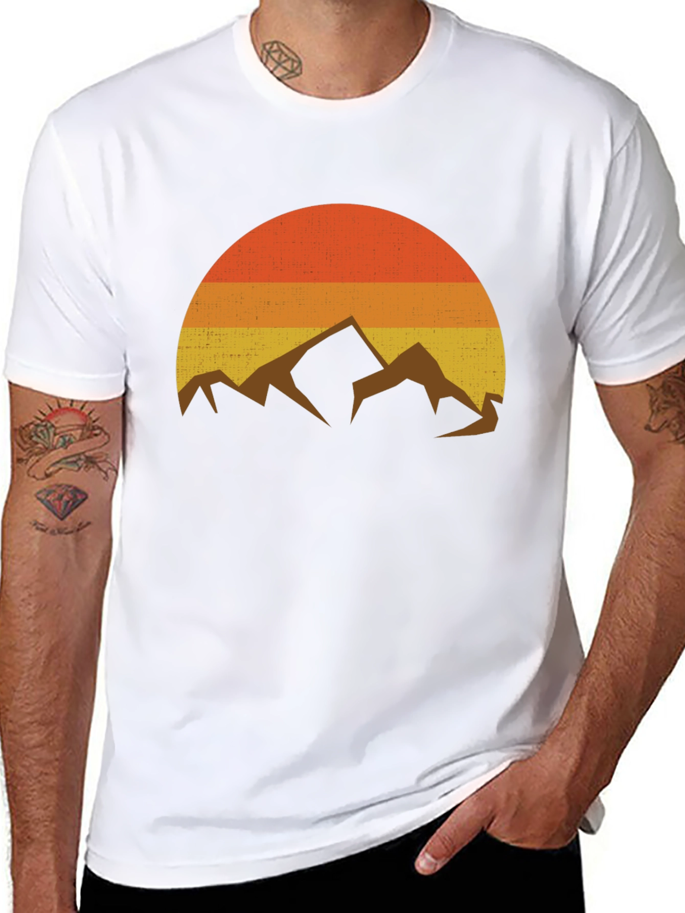 Retro Mountain Sunset Graphic Tee
