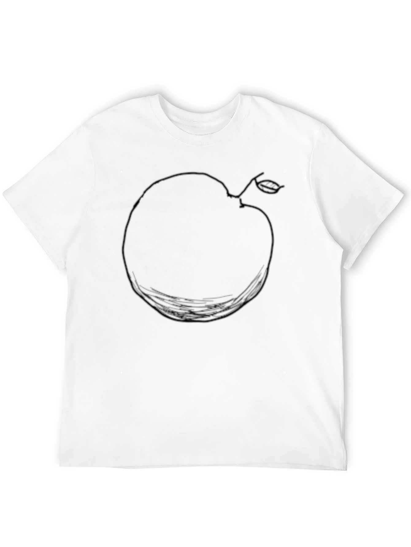 Minimalist Apple Outline Black T-Shirt