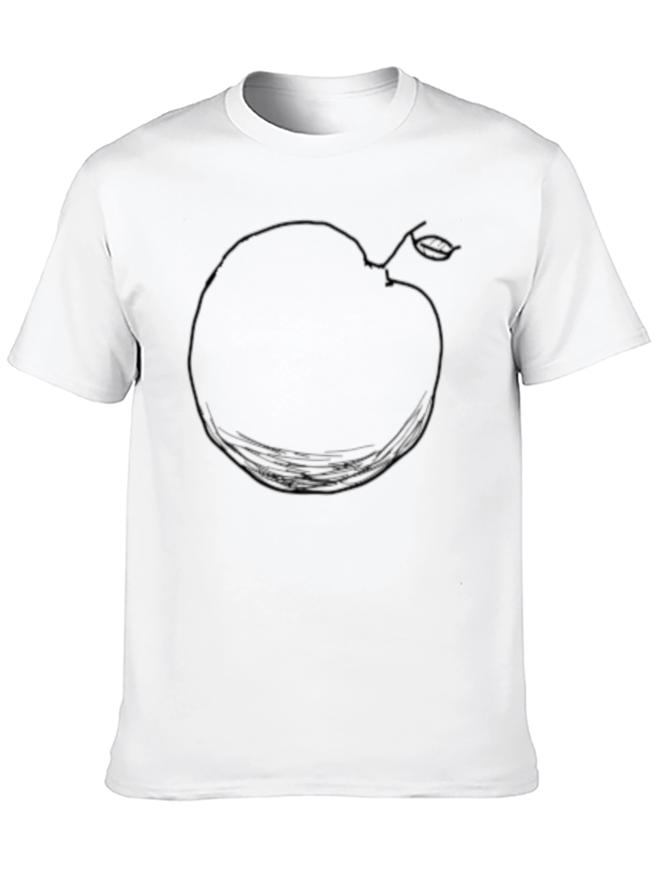 Minimalist Apple Outline Black T-Shirt