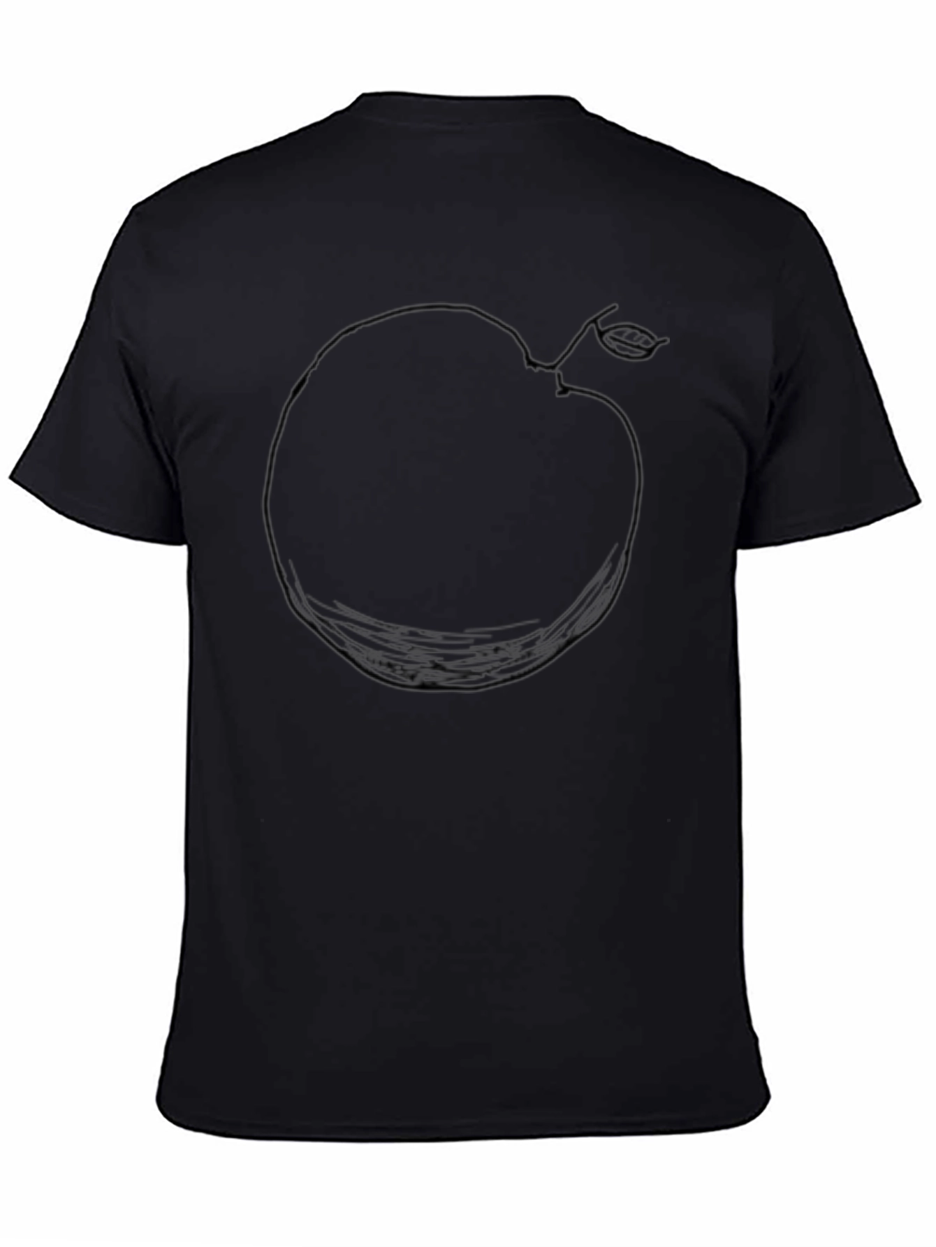 Minimalist Apple Outline Black T-Shirt