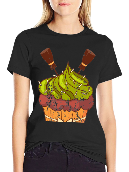 Cupcake Graphic Tee - Black