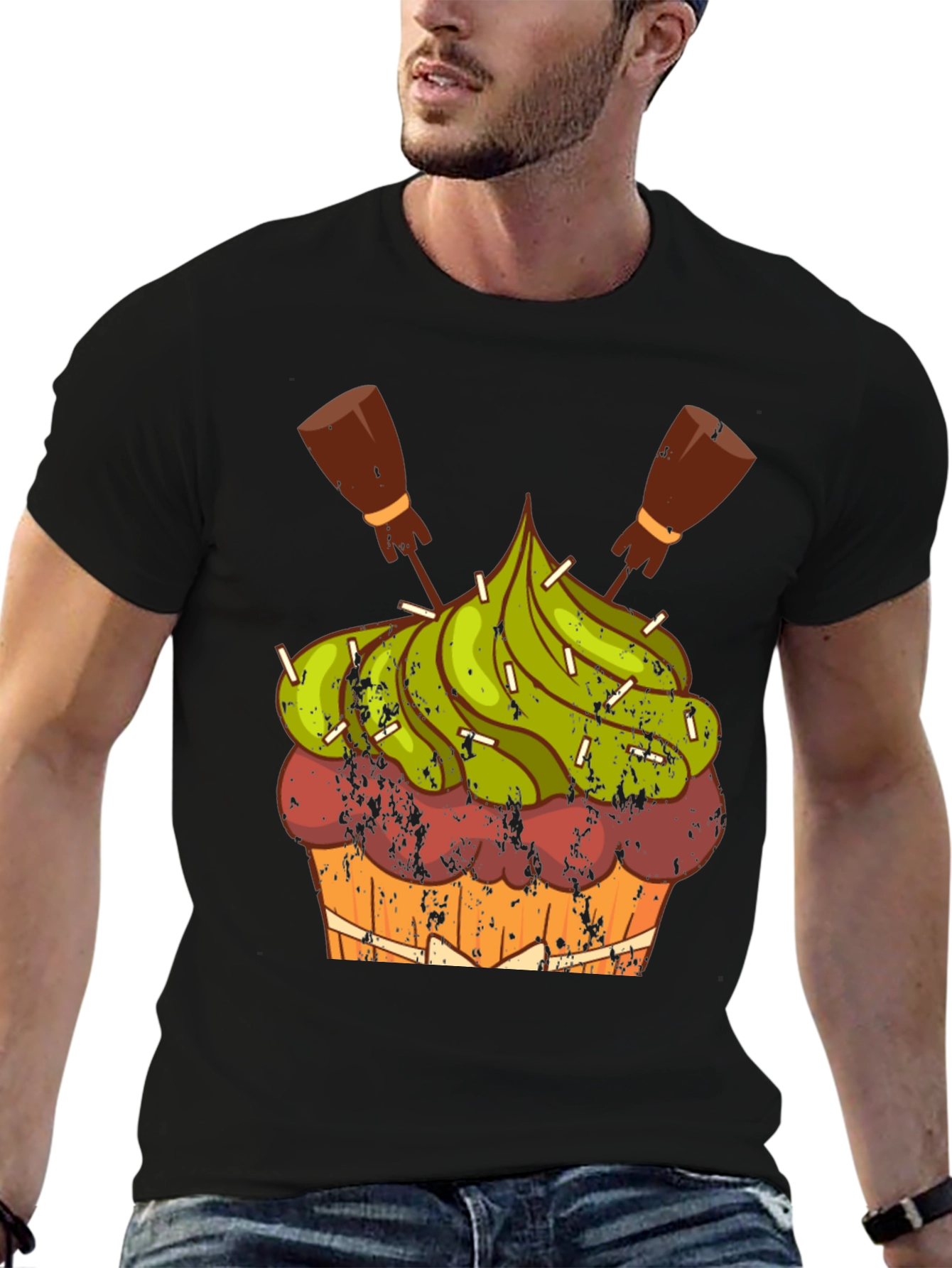 Cupcake Graphic Tee - Black