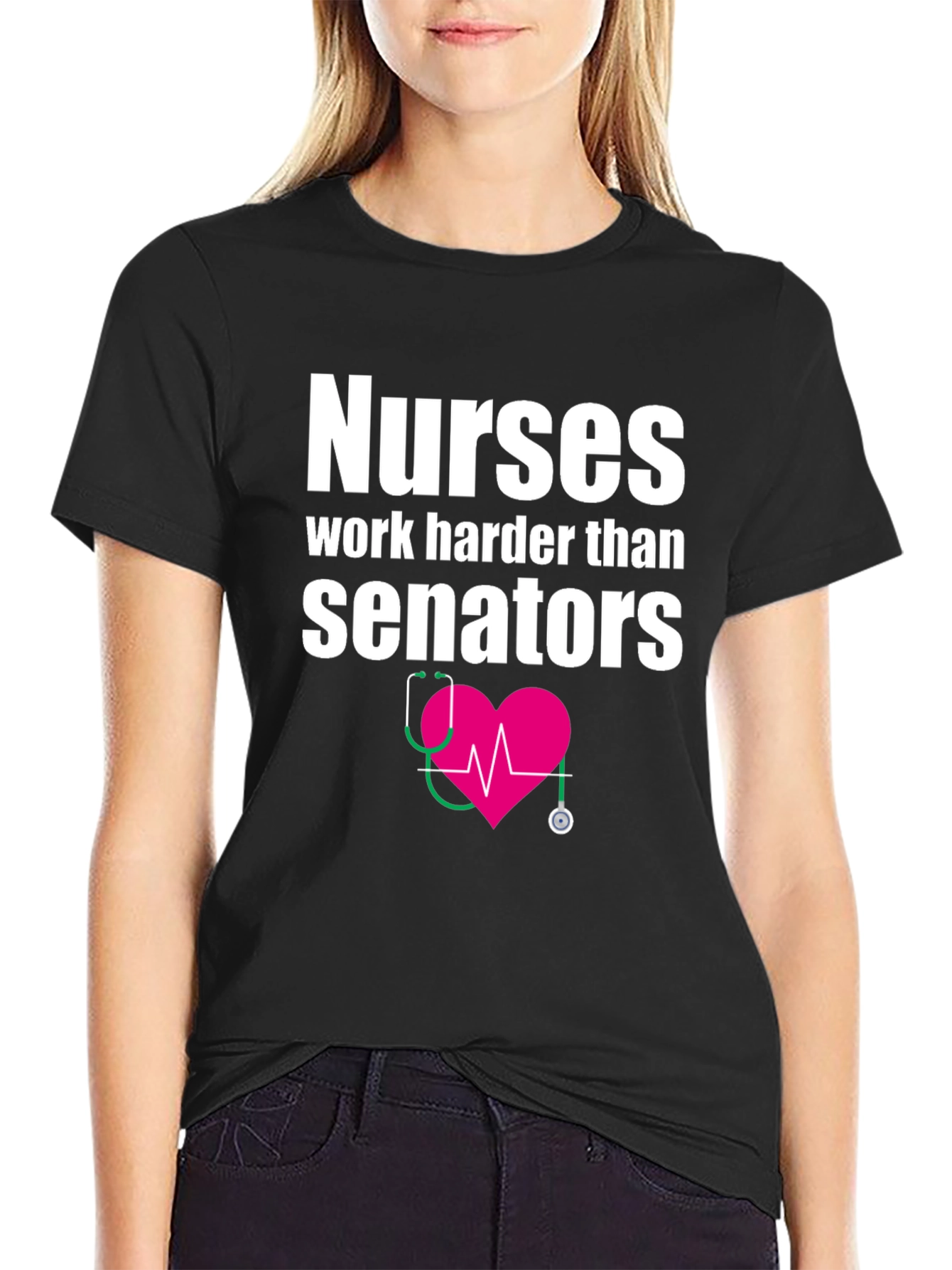 Nurses Work Harder Tee - Medical Hero T-Shirt