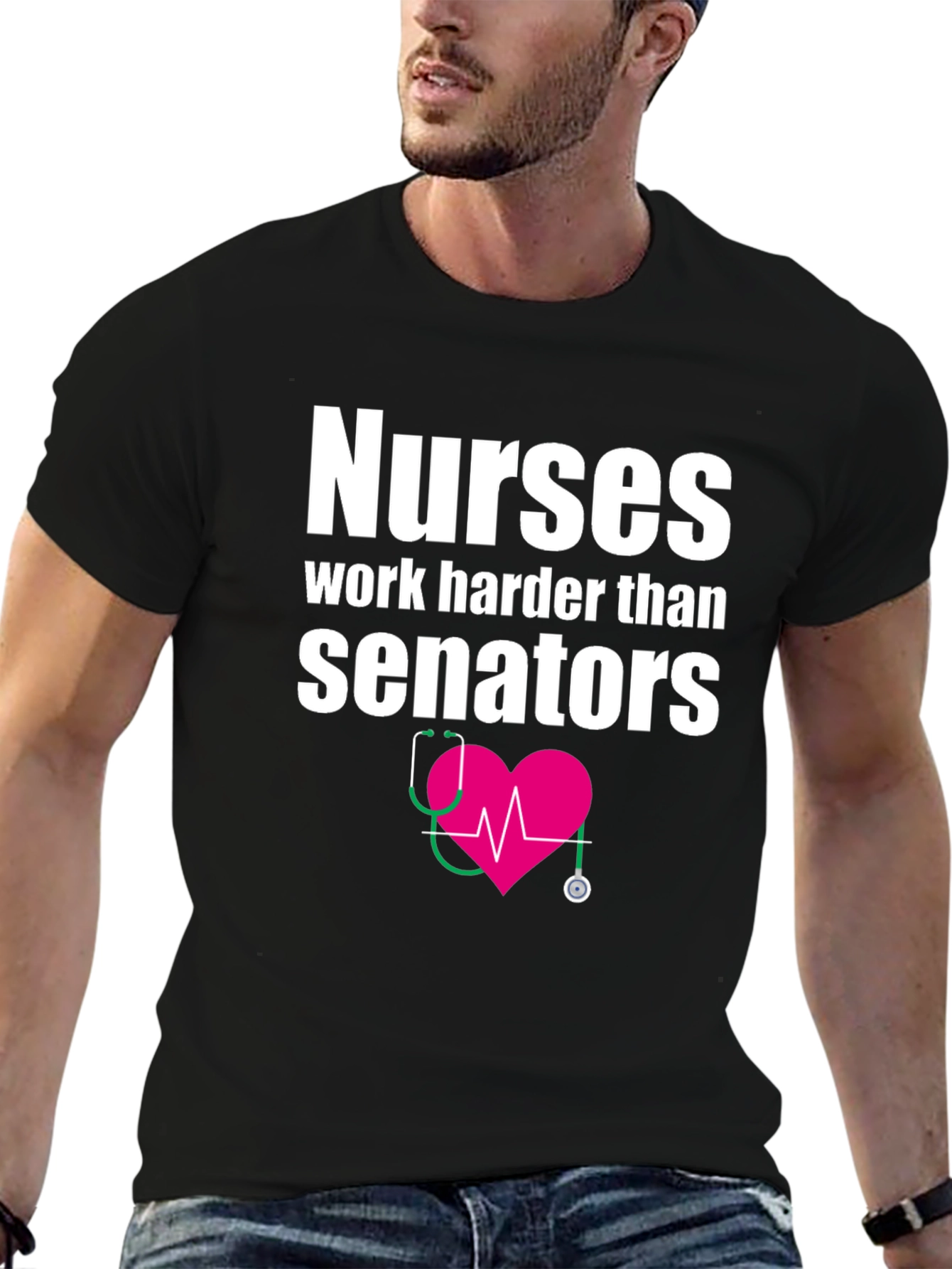 Nurses Work Harder Tee - Medical Hero T-Shirt
