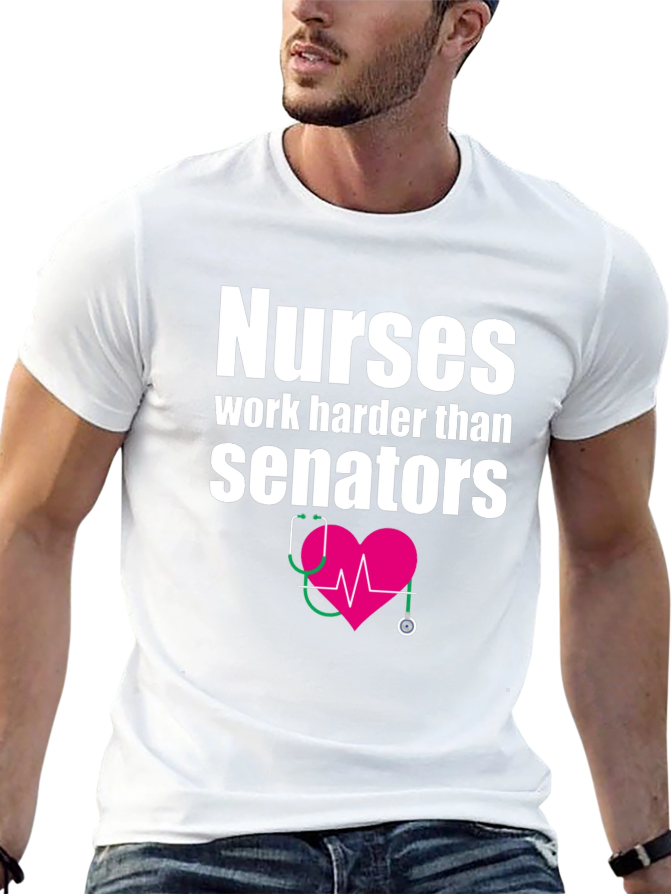 Nurses Work Harder Tee - Medical Hero T-Shirt