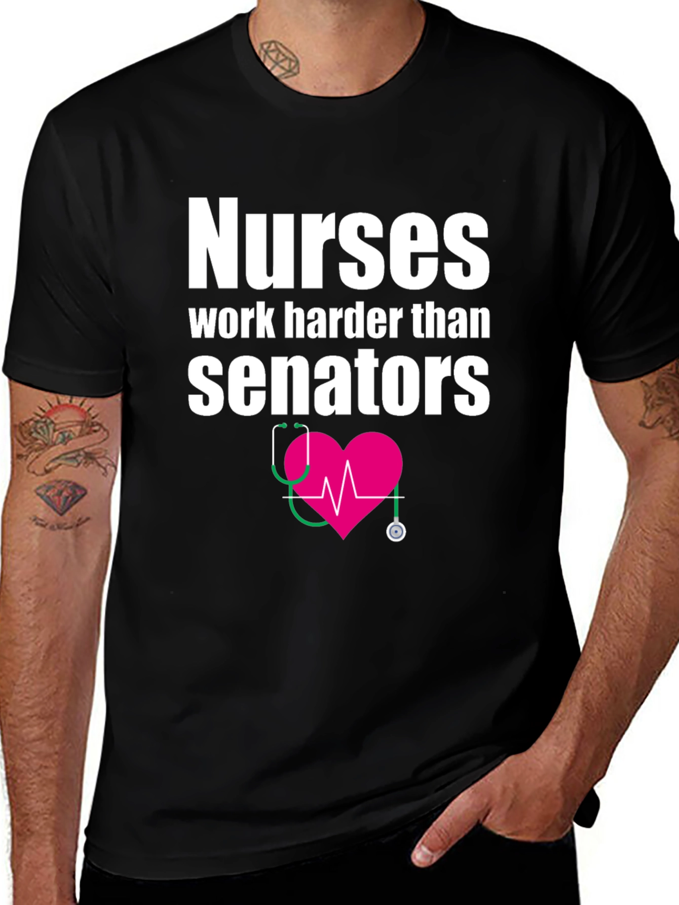 Nurses Work Harder Tee - Medical Hero T-Shirt
