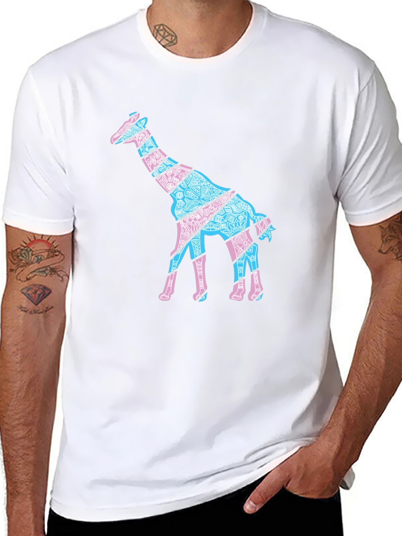 Giraffe Graphic Tee - Trendy Animal T-Shirt