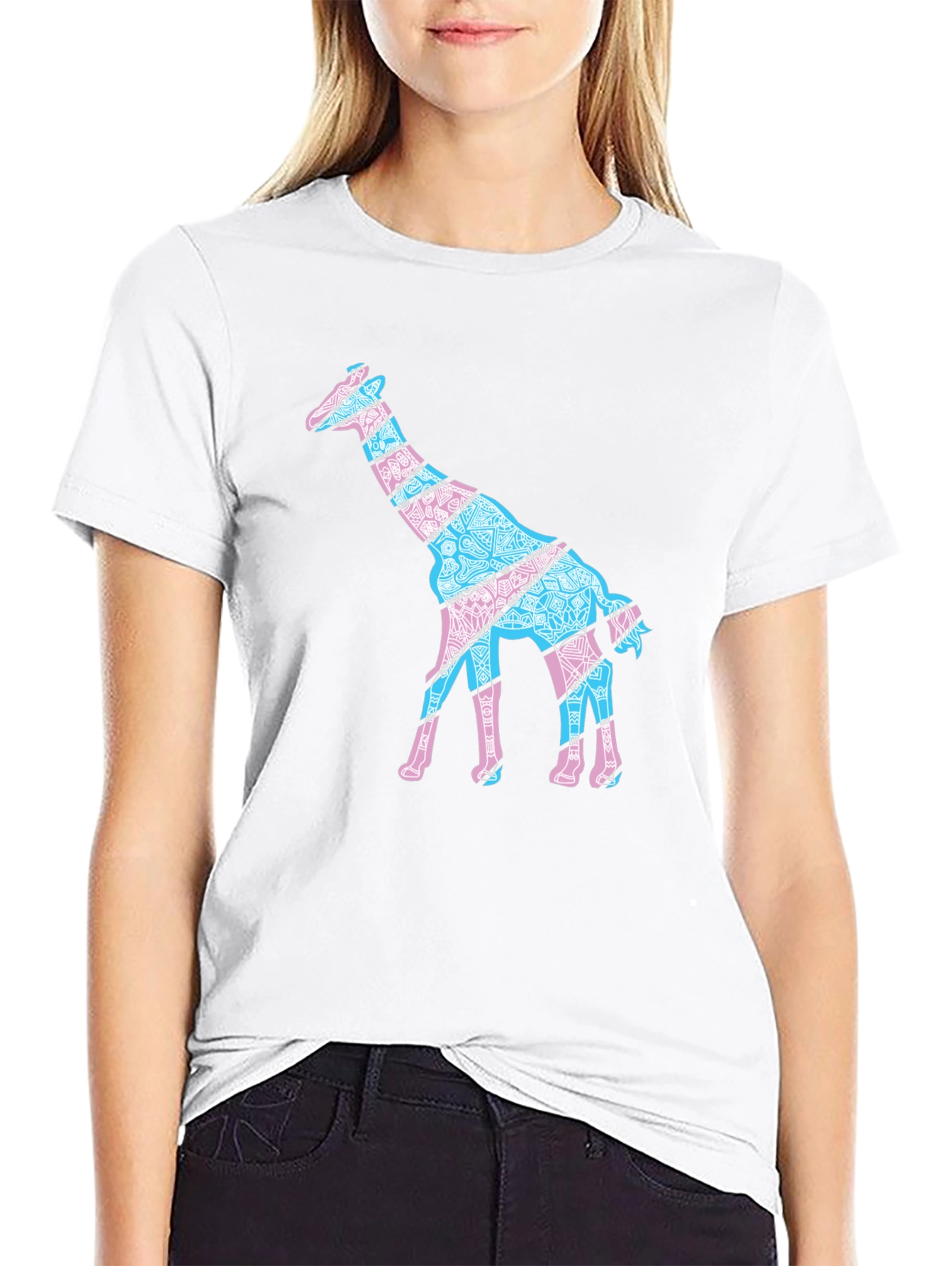 Giraffe Graphic Tee - Trendy Animal T-Shirt